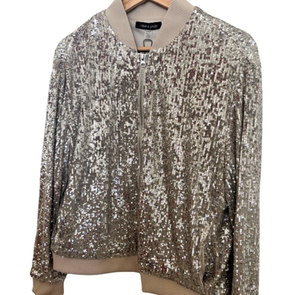Sequined Bomber Jacket - Picture 3 of 4